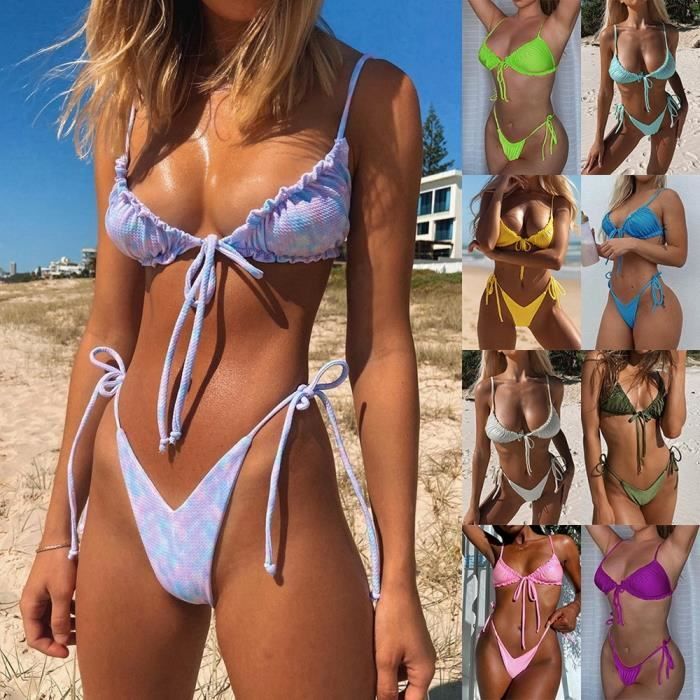 String maillot de bain taille haute sales