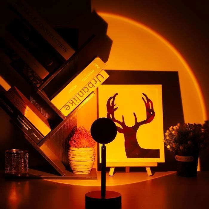 Lampe Coucher De Soleil 16 Couleurs - Projecteur Rotatif 180° USB, Lampe Ambiance Romantique Pour Chambre, Photo Et Fête