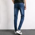 FUNMOON Jeans Hommes skinny mode Respirant Élasticité Slim Pantalon crayon-2