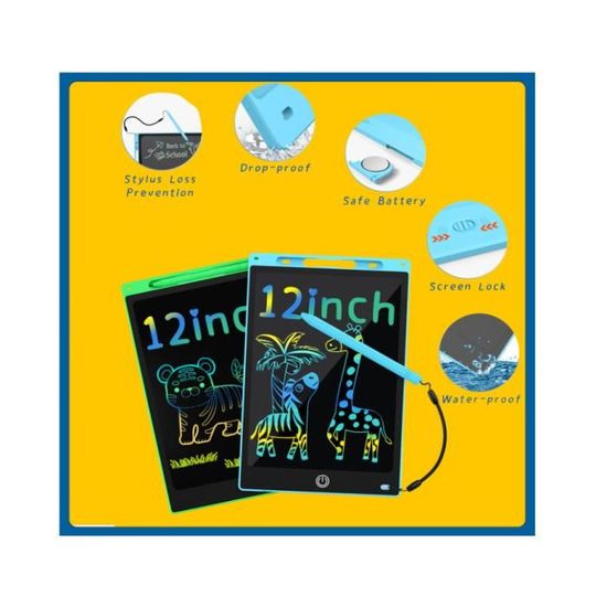 Tablette à dessiner 12in LCD écriture peinture conseil dessin Pad écriture  manuscrite tablette cadeau pour enfants HB008 - Cdiscount Jeux - Jouets