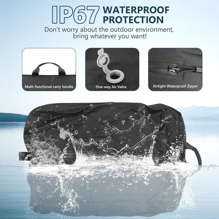 Sac De Compression Voyage 33L Avec Pompe Sans Fil IP67 - Réutilisable Léger Et Durable Pour Valise