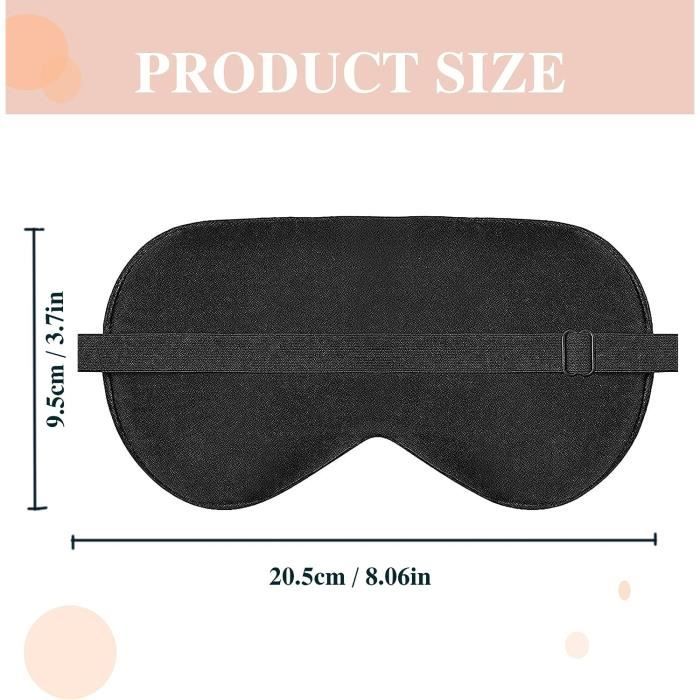 Masque De Nuit Noir Doux - Cache-Yeux Anti-Lumière Pour Un Sommeil Profond, Voyage Et Avion