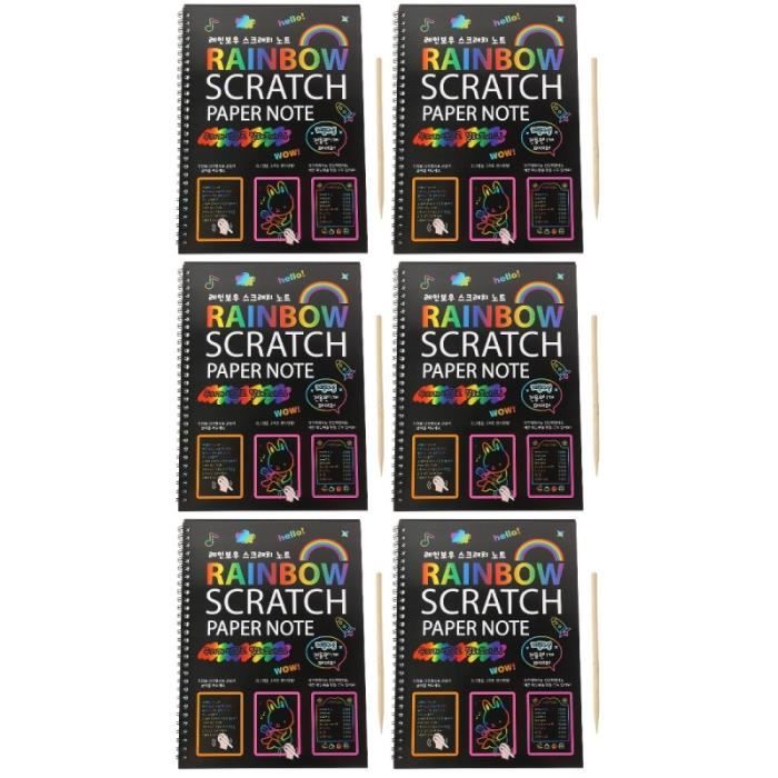6 PCS Scratch Livres Papier personnalisé Papier de graffitis