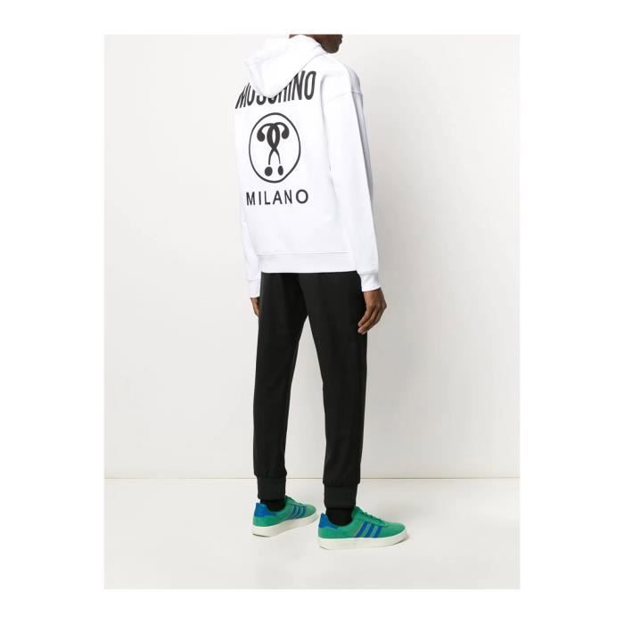 Sweat a gros logo imprime Moschino Homme Blanc Cdiscount Pret a Porter