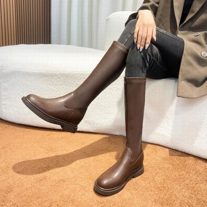 Bottes hautes marron deals