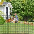 VINGO Clôture d'étang Arc supérieur Clôture de jardin Enclos pour animaux Set de clôture Jardin Fil de fer VERT Clôture 10x-3