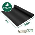 Moorland Gardur Toile Anti-Mauvaises Herbes 100 m² Largeur 1 m Permeable à l’Eau – Toile Paillage 100% Recyclable Résistant UV Noir-3