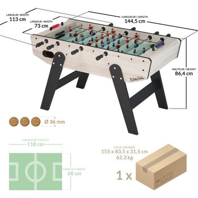 Mini Baby-foot 53 Cm - Pour Enfants Et Adultes - Jeu Familial - Portable - Avec Balles Et Compteur - Facile à Monter