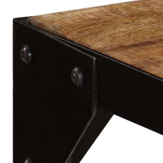 Tidyard Table de Salle /à Manger Table Industrielle 140x80x76 cm Bois de Manguier Massif Table de Cuisine