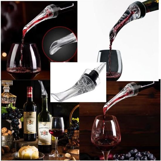 Aérateur de vin électrique, carafe à vin rechargeable et bec verseur avec  bouchon d'étanchéité amovible et tuyaux en silicone sans BPA, utilisation à  une main, cadeau pour les amateurs de vin 