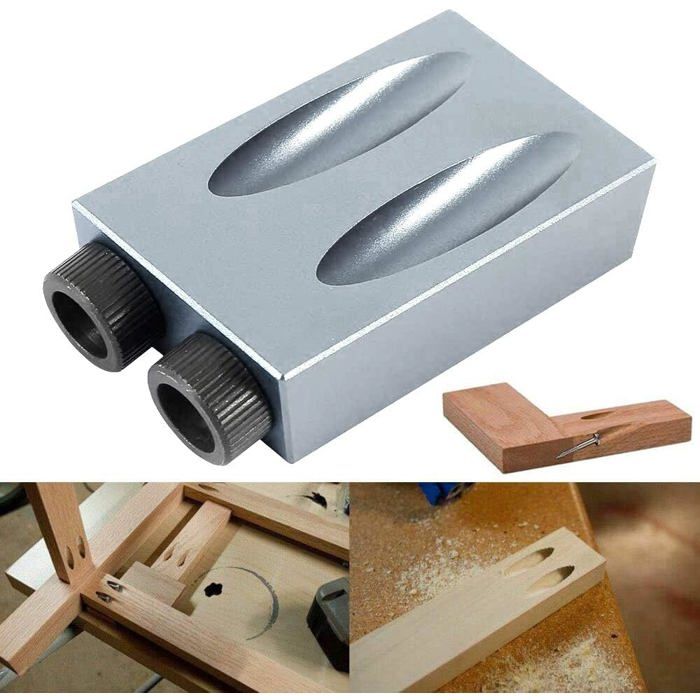 Kit Gabarit Perçage Oblique VEVOR Réglable 13-38 Cm - Pour Trous De Poche Professionnels - Aluminium