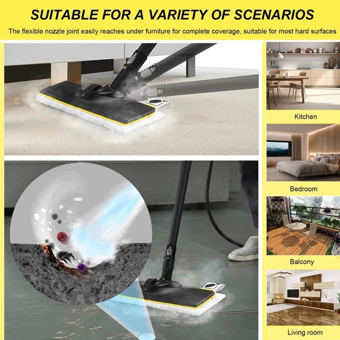 Suceur Pour Sols Durs MM Trading - Compatible Nilfisk VP300, VP600 - Brosse Poils Spéciaux, Articulation Pivotante - 8