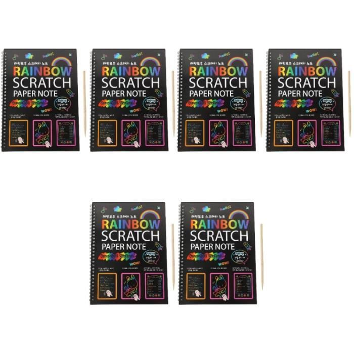 6 PCS Scratch Livres Papier personnalisé Papier de graffitis