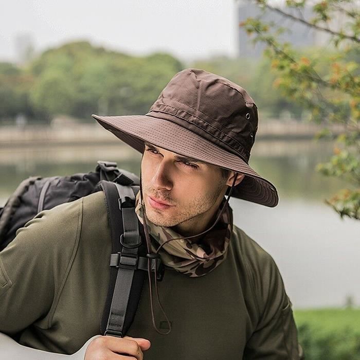 WANYING Chapeau de Seau Chapeau de Pêcheur pour Femme Homme Chapeaux de Brousse Extérieur Protection Soleil en Coton 2 Way 2 Wear - Camouflage, Camouflage Vert armée, 55-62