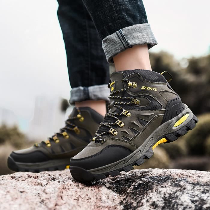 Jungle Chaussure de Randonn e Homme Cuir Alpinisme Vert Chaussure