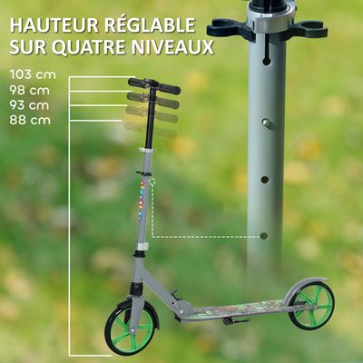 Trottinette enfants 6 à 12 ans - AIYAPLAY - trottinette pliable à 2 roues - hauteur réglage - pour filles et garçons - vert Trottinette enfants 6 à 12 ans - AIYAPLAY - trottinette pliable à 2 roues - hauteur réglage - pour filles et garçons - vert