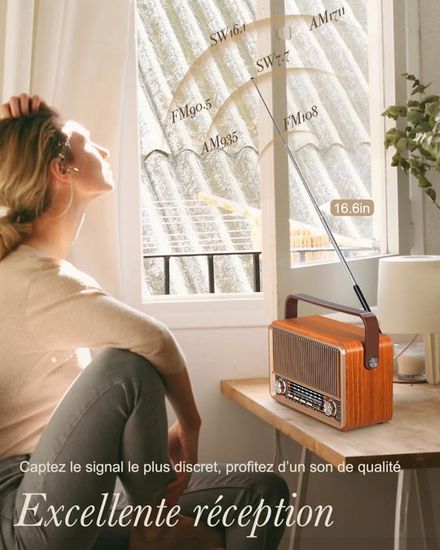 EASYmaxx Design Radio Radio portable style rétro 50 's avec technologie