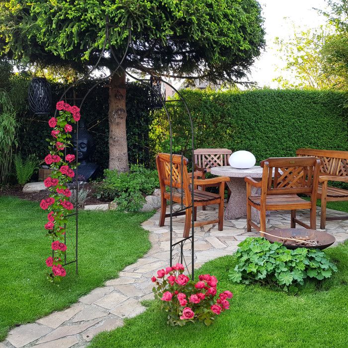 Métal Arche De Jardin Arceau A Rosiers Pour Plantes Grimpantes Treillis Pergola En Fer