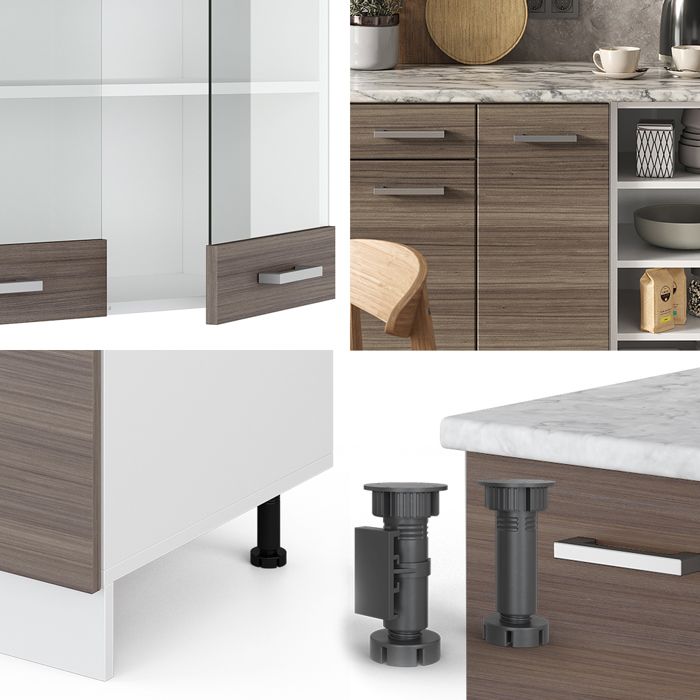 Cuisine Intégrée R-Line Vicco – Blanc Gris Noble – Moderne Avec Électroménager