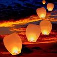 Yorbesta® Lot de 30 Lanternes Volantes Blanches Chinoise Laterne Fête Soirée Mariage Evenement-0