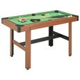 INLIFE Table de Billard 4 Pieds 122x61x76 cm Marron