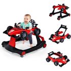 4 en 1 Trotteur Bébé Pliable COSTWAY-Hauteur et Vitesse Réglables-Boîte à Musique avec Lumière-6-18 Mois-Roues Silencieuses-Rouge