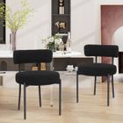 PULUOMIS Lot de 2 chaises de salle à manger - Scandinave - Assise rembourrée - Pieds Métal - Noir