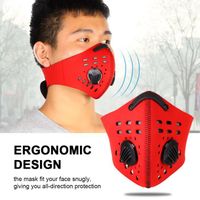 YULINSHOP Demi-masque de protection anti-poussière durable, anti-pollution, chaud et chaud pour le cyclisme en extérieur (Rouge)