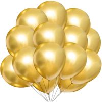 Ballon Dorés Anniversaire, 50 Pièces 12 Pouces Métallique Ballons pour Mariage, Ballons Or Décoratifs en Latex pour Décorations Anni