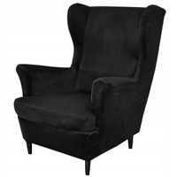 HOUSSE POUR FAUTEUIL USZAK ELASTIC COUVRE EN VELOURS COUVRE Couverture de chaise Parfait pour fauteuil IKEA STRANDMON - noir