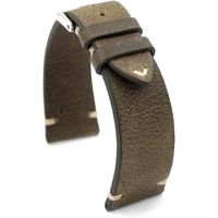 Rios1931 Sagittarius Bracelet de montre vintage en cuir de vachette fait main en Allemagne robuste 22 mm Vert mousse