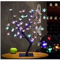 Arbre Lumineux LED, 48LED Lampe Fleurs de Cerisier, 45 cm Lumière d'Arbre Pour la Décoration Intérieure (Lumière color)