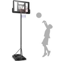 COSTWAY Panier de Basket-Ball sur Pied Hauteur Réglable 1,8-3,05M à Roulettes Mobile Rempli Eau/Sable Filet en Nylon Jeune/Adulte