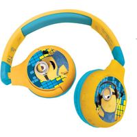 Lexibook Minions Casque Audio Enfant 2-en-1 Bluetooth Stereo sans Fil Filaire Son limite Pliable Ajustable, Jaune, HPBT010DES
