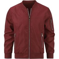 Blouson Homme Veste Impermable Dcontract Jacket Printemps t de Couleur Unie Col rouge