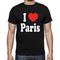 Homme Tee-Shirt J'Aime Paris – I Love Paris – T-Shirt Vintage Noir