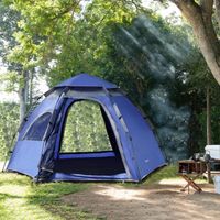 Tente de camping Nybro montage instantané 240 x 205 x 140 cm bleu gris foncé