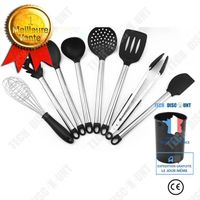 TD® 9 pcs kit Ustensiles de Cuisine, Set spatule en Silicone, Batterie de Cuisine antiadhésive Anti-Rayures et résistante