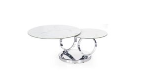 TABLE BASSE Table basse AUTOMAT pivotante Chrome plateau en ve