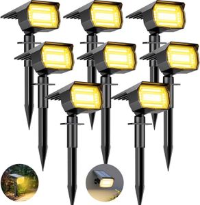 LAMPE DE JARDIN  Lot de 8 Spot Solaire Exterieur, 72 LED Lampe Sola