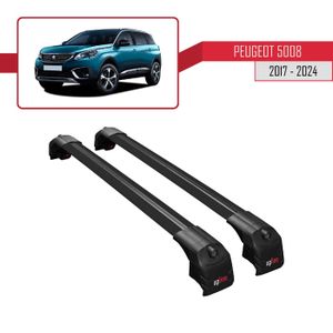 Barres De Toit Amos M103B 120cm - Noir - Pour Peugeot 5008 MPV - Fixation Points Fixes