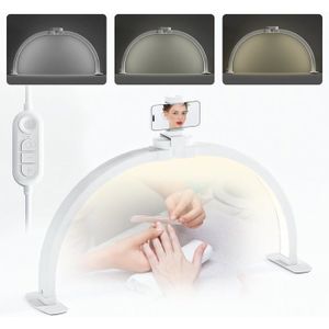 Lampe LED Esthéticienne - Lampadaire Demi-Lune Réglable 360° | Pour Cils, Maquillage, Tatouage