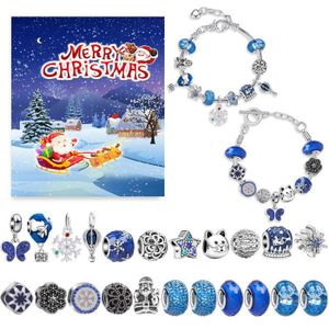 Calendrier De L'Avent 2024 Pour Fille - 2 Bracelets Et 22 Breloques DIY, Bijoux à Créer Pour Noël