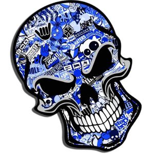 Wenxiaw Autocollant Déchiré Tête de Mort, 4 Pièces Crâne Tête de Mort Skull  Horreur Stickers Décalque Autocollant Sticker pour Voiture Véhicule