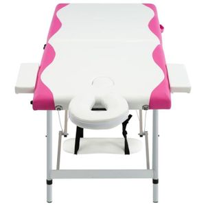 TABLE DE MASSAGE - TABLE DE SOIN Table de massage pliable 2 zones Aluminium Blanc e