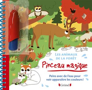 Livre 3-6 ANS Pinceau magique : Les animaux de la forêt  Livre Coloriage magique à l'eau avec un pinceau  À partir de 3 ans