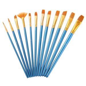 Set de pinceaux de peinture 12pcs pinceau de peinture fine pour peinture /à lhuile aquarelle acrylique.