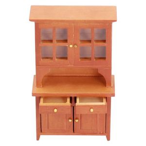 1/12 vintage maison de poupée meubles miniatures avec 3-couche Armoire à linge bois 