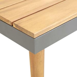 TABLE BASSE JARDIN  Zerodis Table basse de jardin 60x60x31,5 cm Bois solide d'acacia HB042