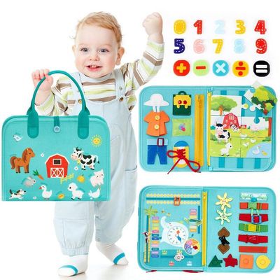 Busy Board Montessori pour enfants 1-4 ans - Apprendre motricité fine